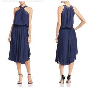 Ramy Brook Studded Autumn Navy Midi Dress XS